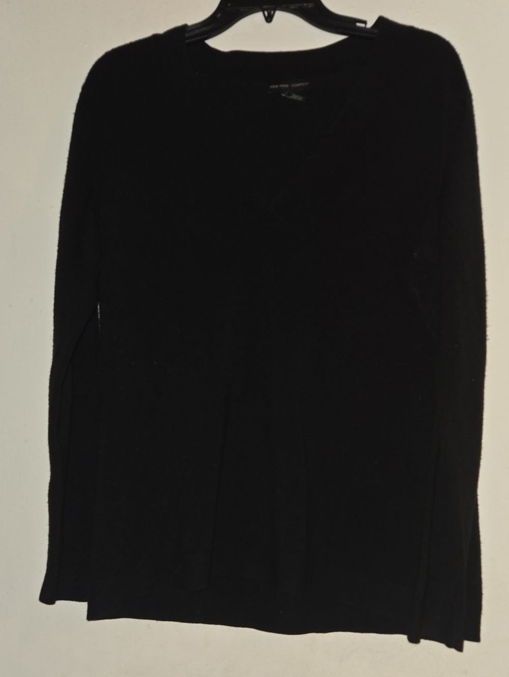 New York & Company Black V-Neck Sweater XL